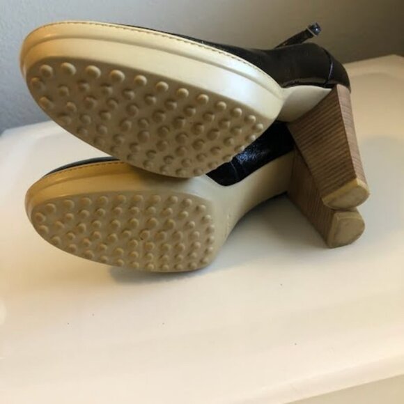 TOD'S Made in Italy Aspen Black Patent Platform Pump Driving Heels 9.5 MSRP $800 - Picture 5 of 8